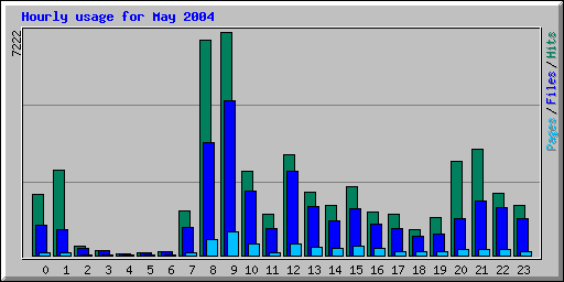 Hourly usage for May 2004