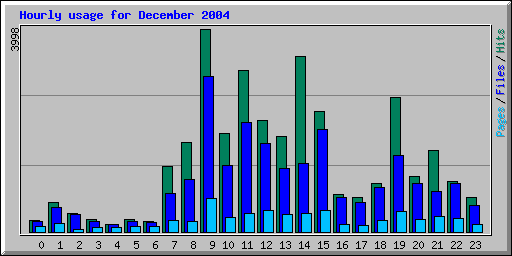 Hourly usage for December 2004