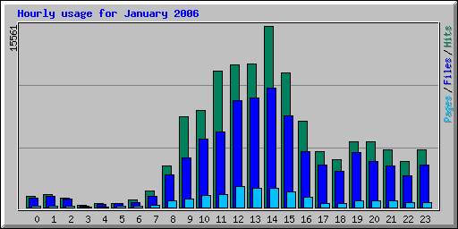 Hourly usage for January 2006