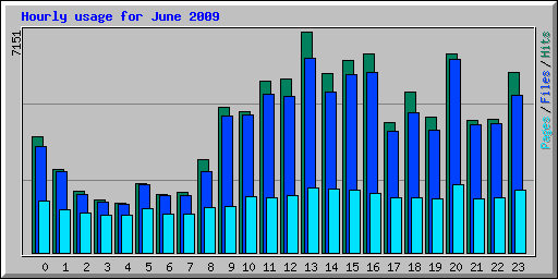 Hourly usage for June 2009