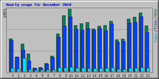 Hourly usage for December 2010