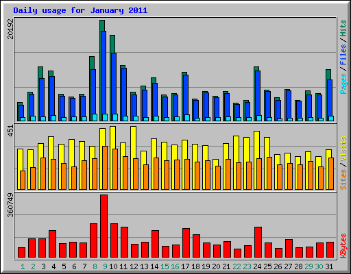 Daily usage for January 2011