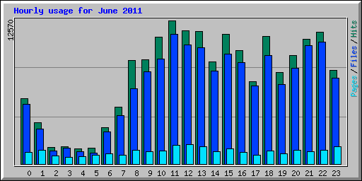 Hourly usage for June 2011