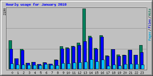 Hourly usage for January 2010