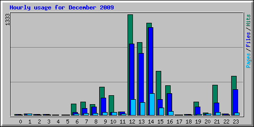 Hourly usage for December 2009