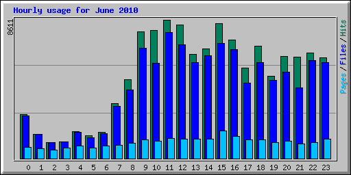 Hourly usage for June 2010