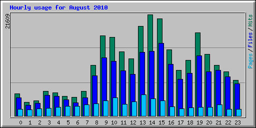 Hourly usage for August 2010