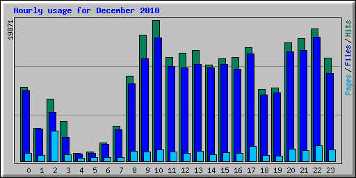 Hourly usage for December 2010