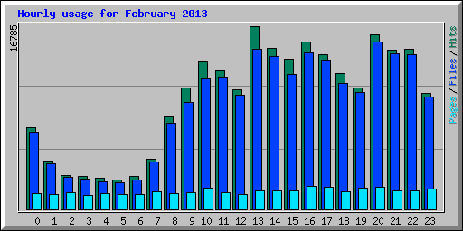 Hourly usage for February 2013