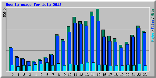 Hourly usage for July 2013